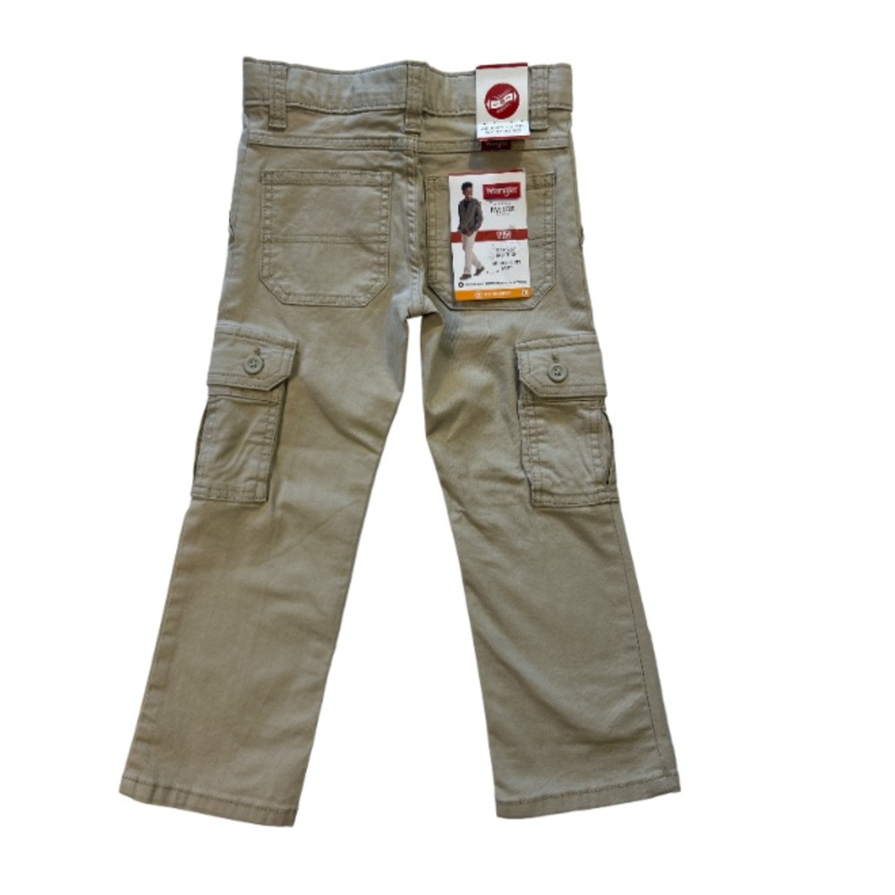 Wrangler Boys Cargo Pants Khaki Tan Slim Fit adjust to fit waist size 4